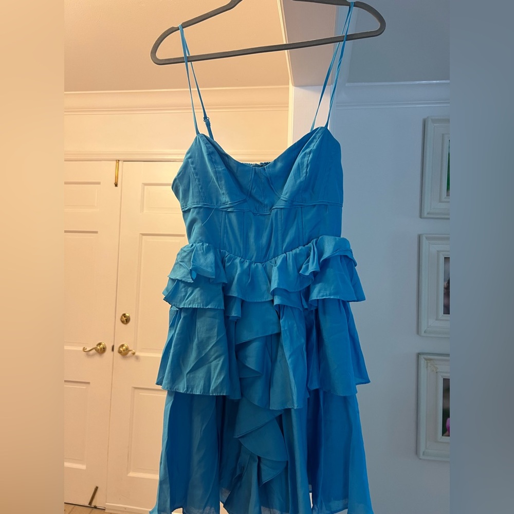 Blue ruffled dress